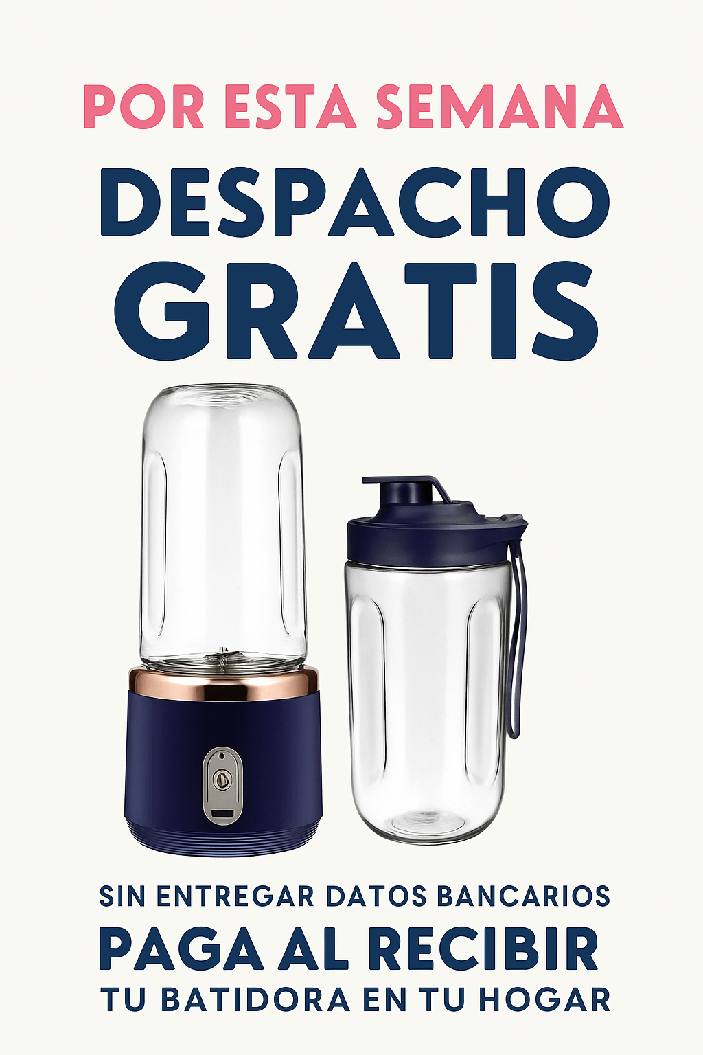 Q - Mini Batidora 2Vasos de 400ml